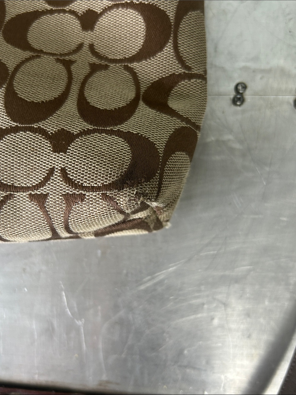 Coach Tan and Brown Signature Crossbody Bag - Picture 8 of 11